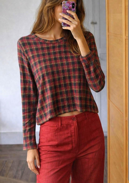Vintage Plaid Gold Shimmer Women's Shirt