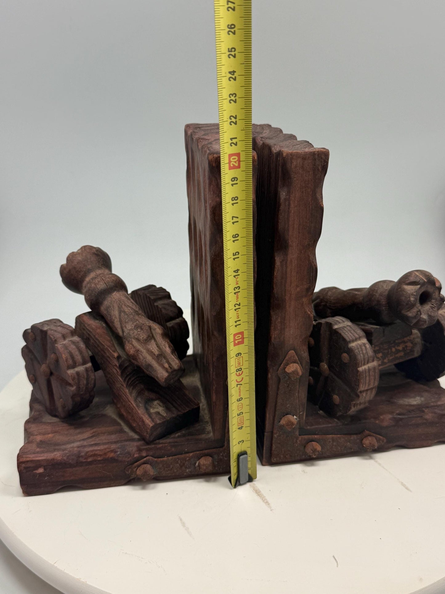 Brutalist Wooden Bookends, Vintage Spanish Design — additional view 6