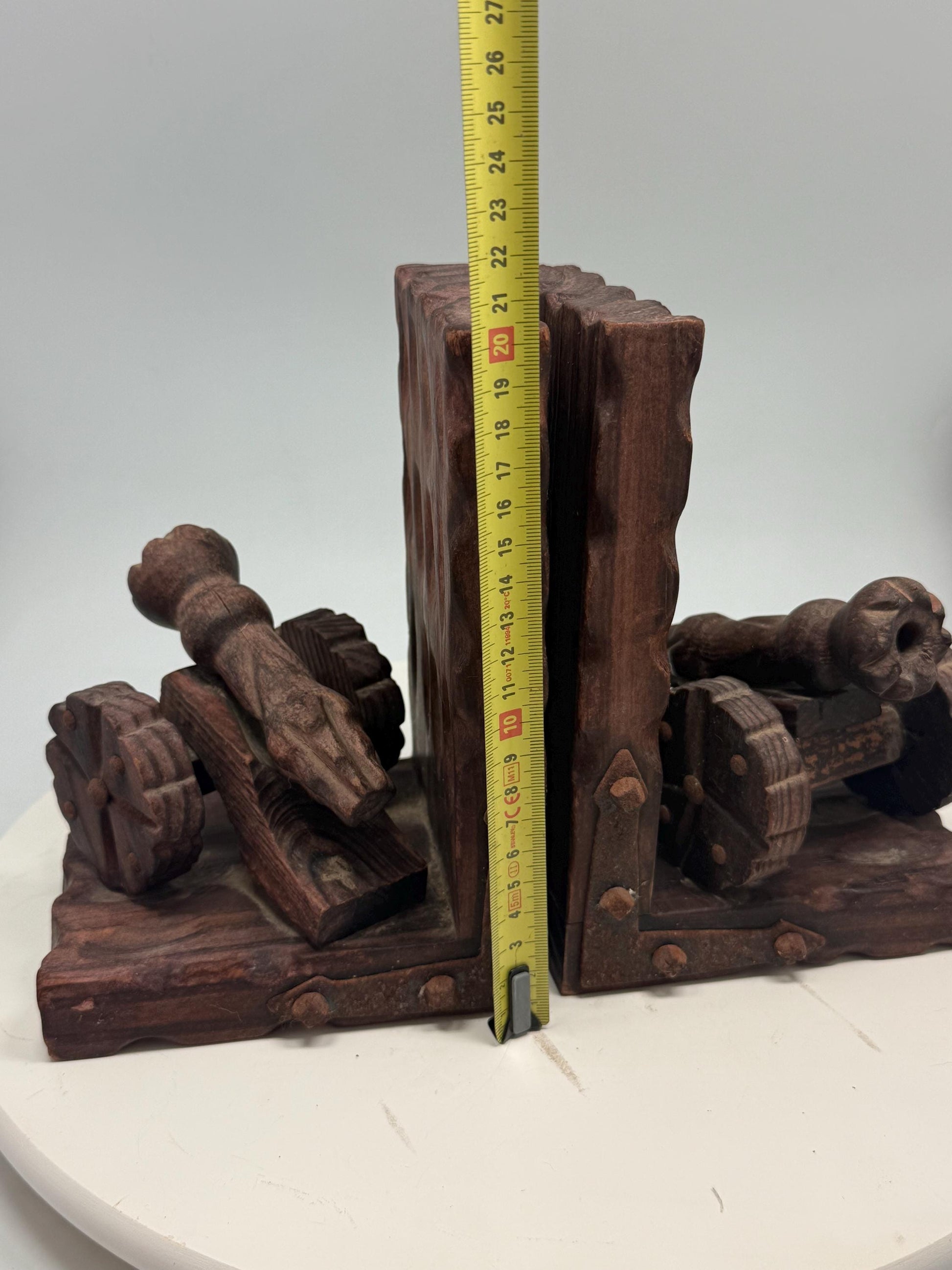 Brutalist Wooden Bookends, Vintage Spanish Design — additional view 6