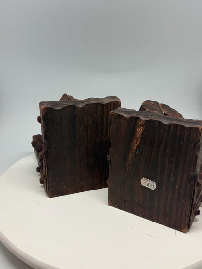 Brutalist Wooden Bookends, Vintage Spanish Design — additional view 10