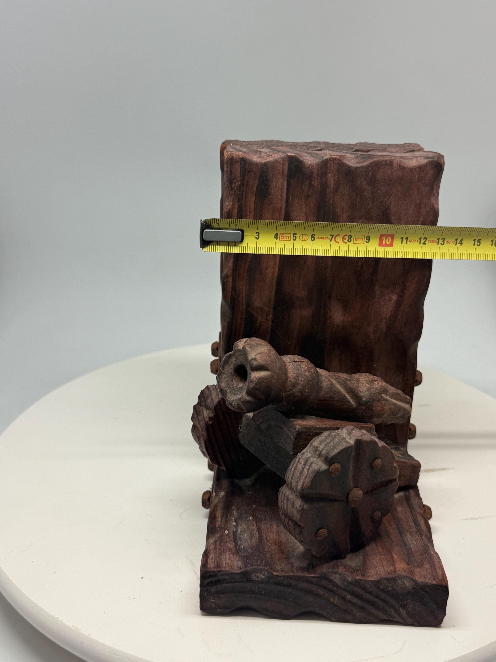 Brutalist Wooden Bookends, Vintage Spanish Design — additional view 8