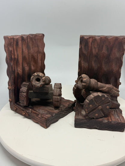 Brutalist Wooden Bookends, Vintage Spanish Design — additional view 12