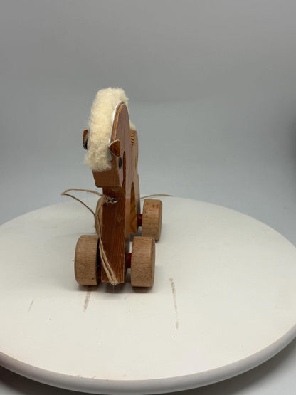 Handmade Vintage Wooden Rolling Playhorse — additional view 5