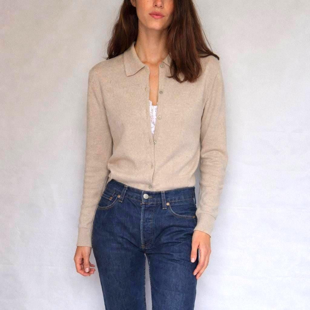 Vintage Off-White Merino Wool Vest