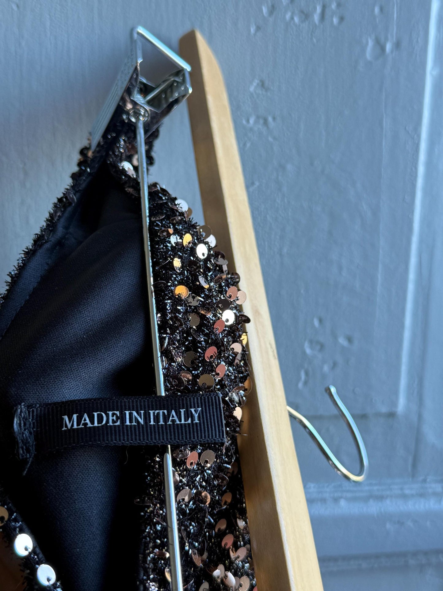 Black sequin skirt with long side slit, New years eve sparkly outfit, holiday party, size XXS