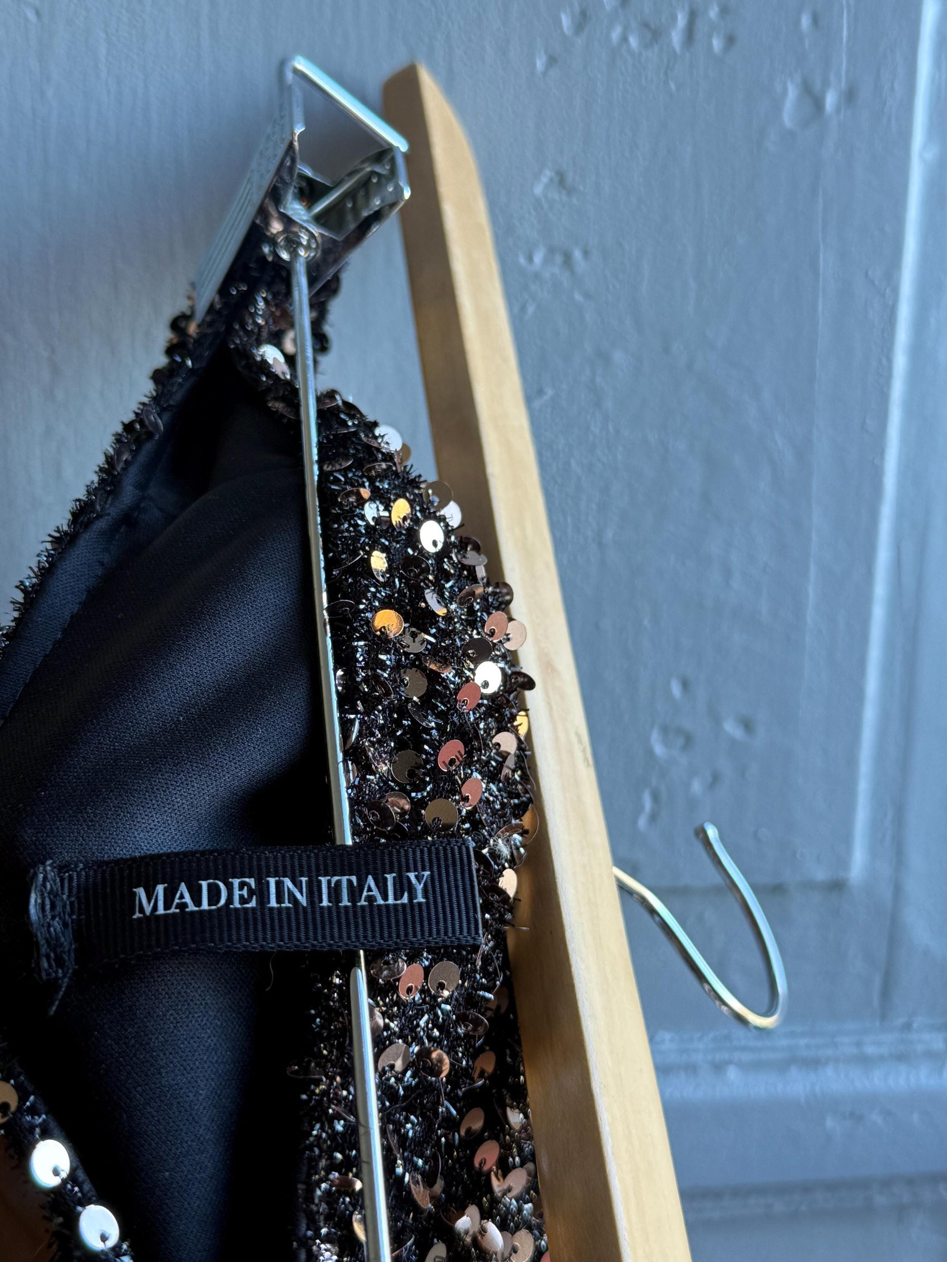 Black sequin skirt with long side slit, New years eve sparkly outfit, holiday party, size XXS