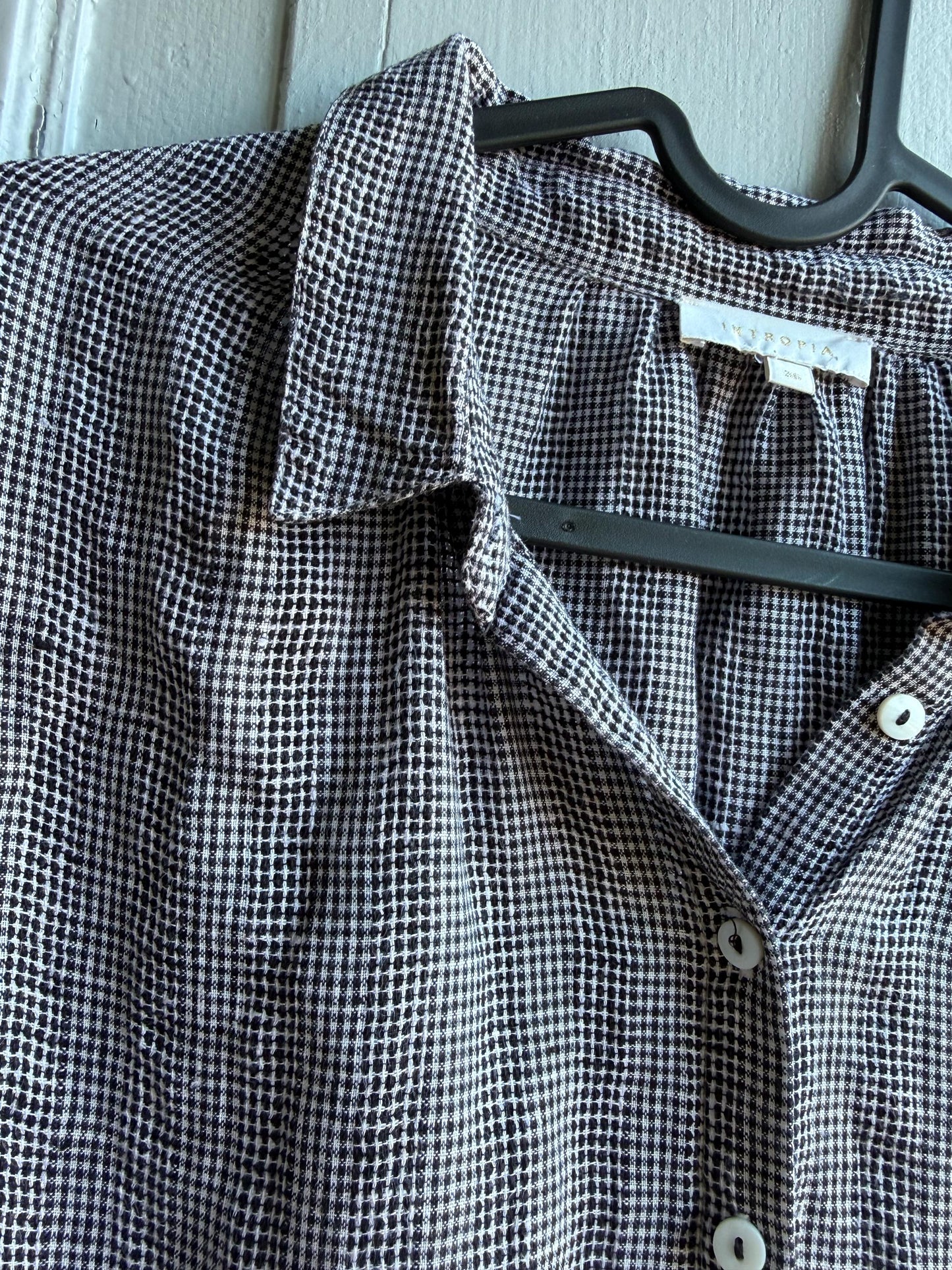 Linen Black And White Check Blouse — additional view 11