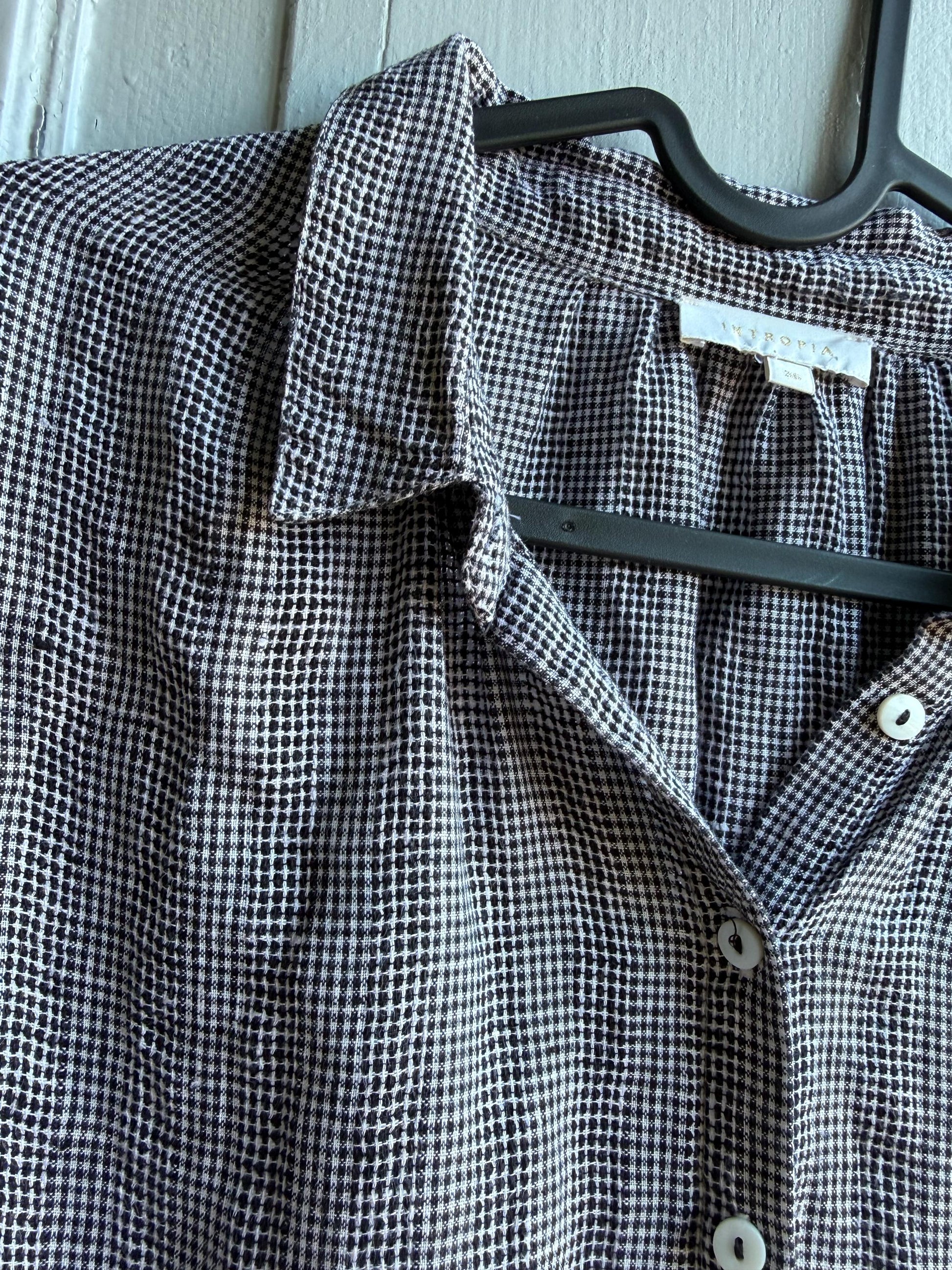 Linen Black And White Check Blouse — additional view 11