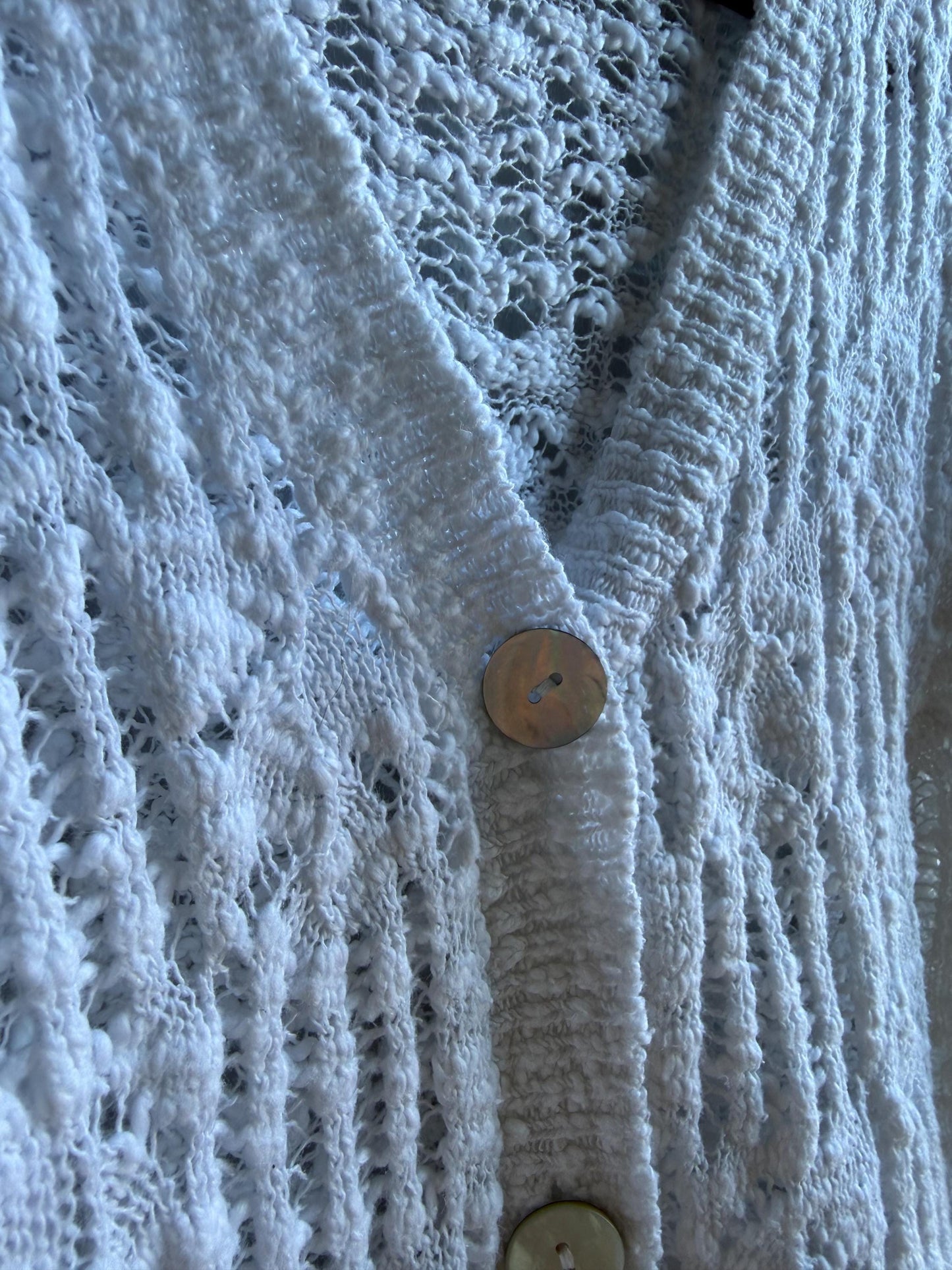 Vintage White Knit Vest With Pearl Buttons — additional view 14