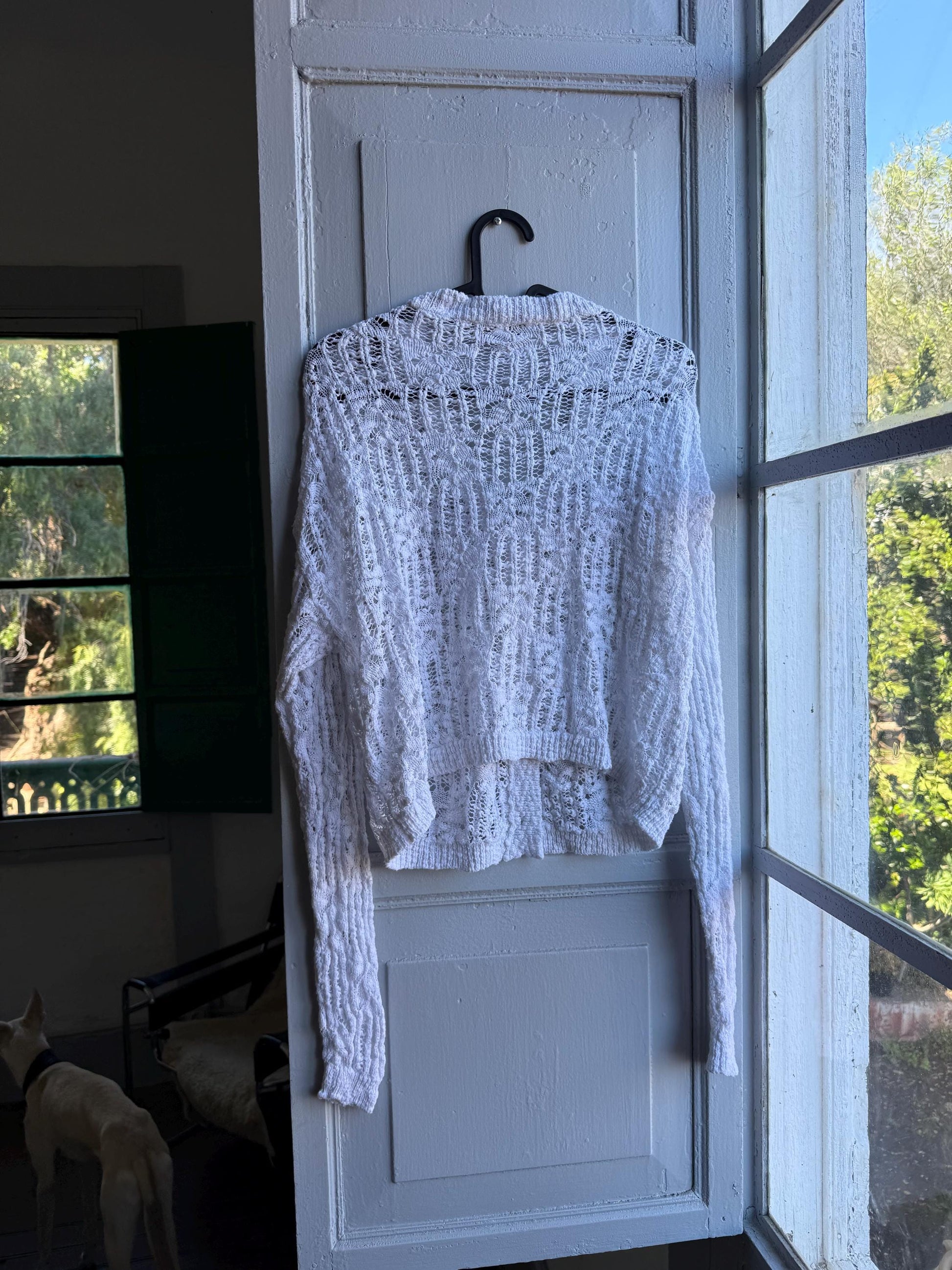 Vintage White Knit Vest With Pearl Buttons — additional view 16