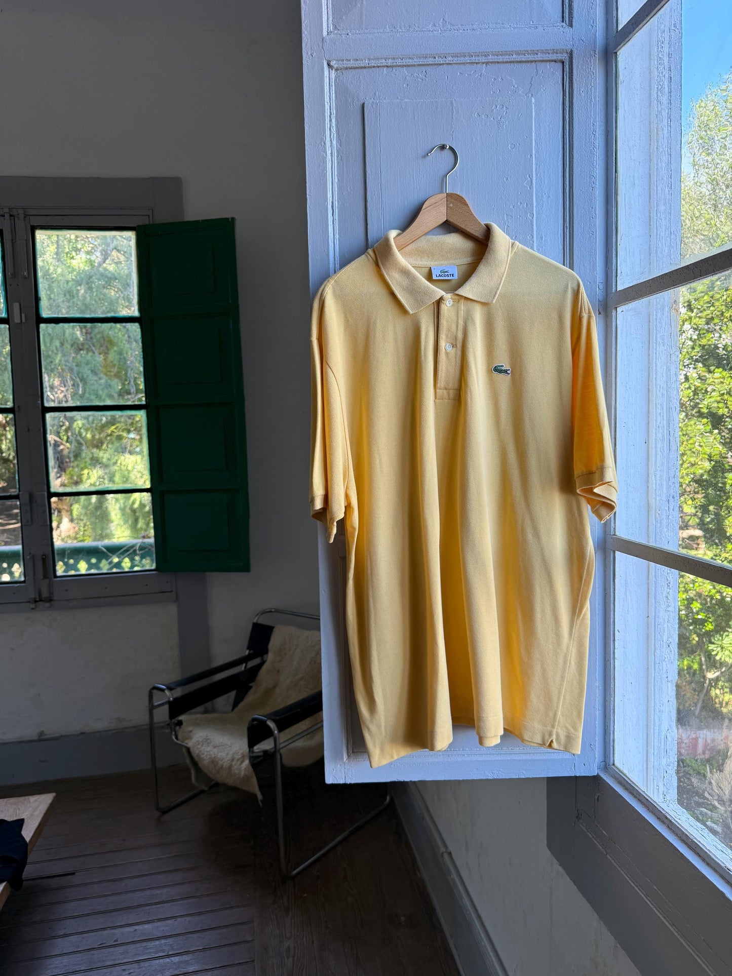 Vintage Yellow Lacoste Polo Shirt for Men — back view