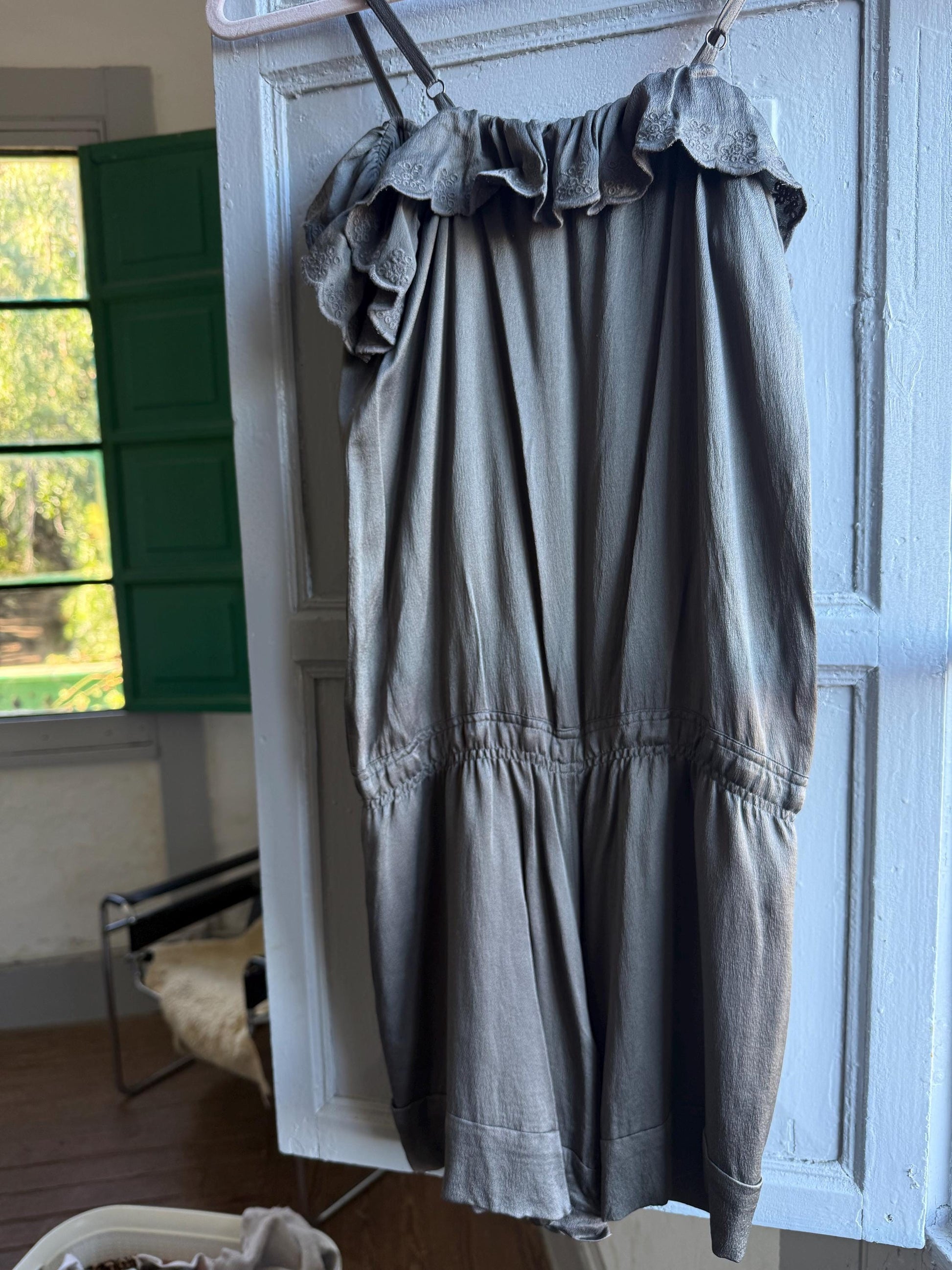 Grey Silk Jumpsuit by Spanish Designer — additional view 6
