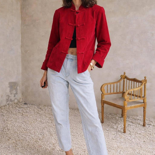 Vintage Red Corduroy Kids Jacket