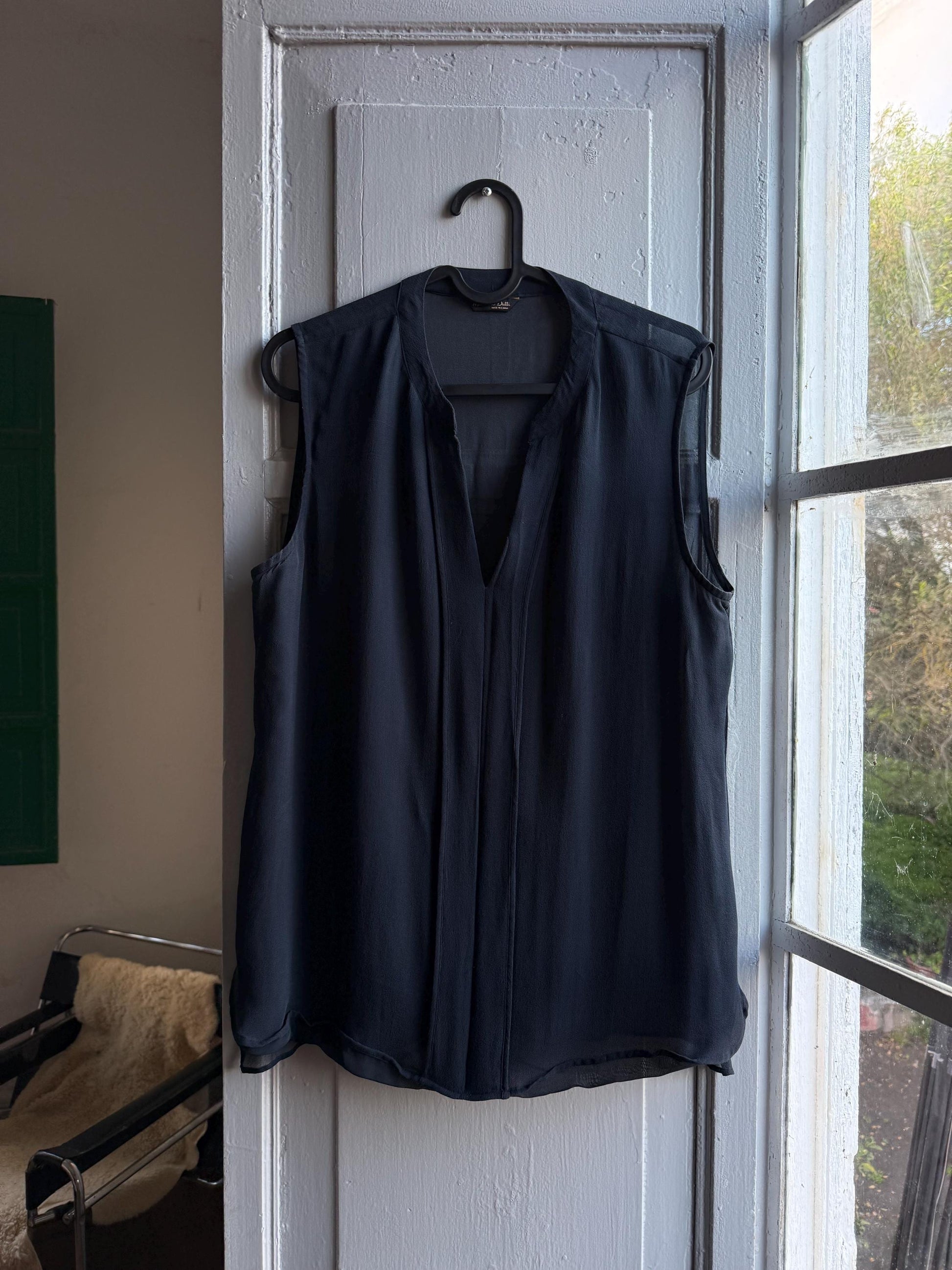 Dark Blue Sheer V-Neck Camisole — additional view 6