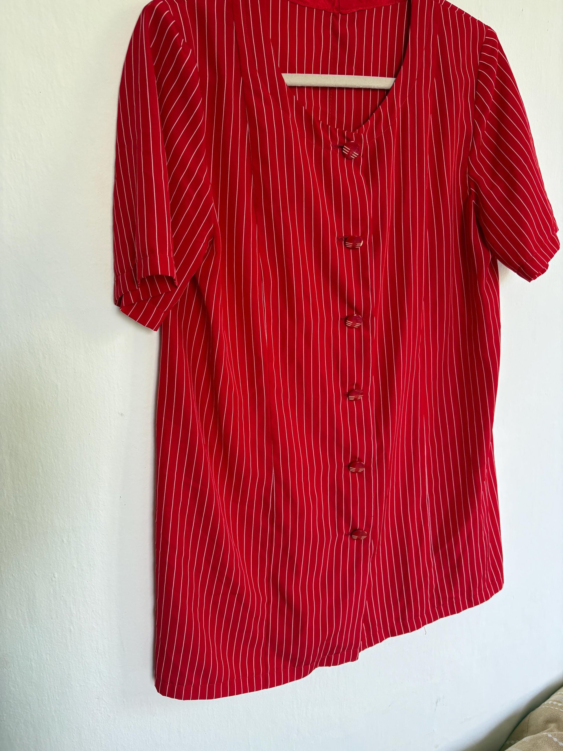 70s Vintage Red Striped Blouse — additional view 9