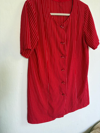 70s Vintage Red Striped Blouse — additional view 9