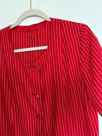 70s Vintage Red Striped Blouse — additional view 7