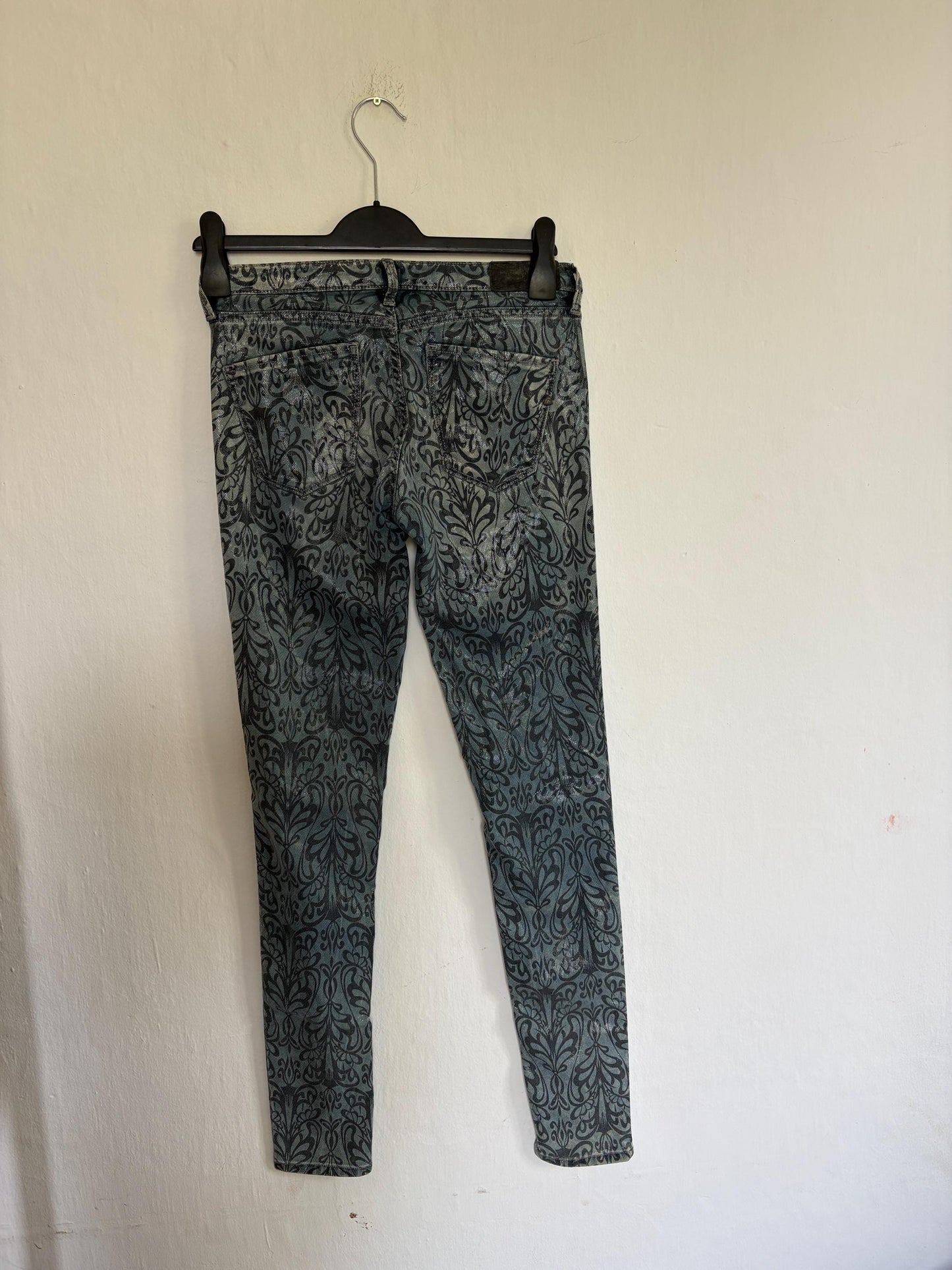 Blue Floral Skinny Jeans - Retro 90s Style — additional view 11