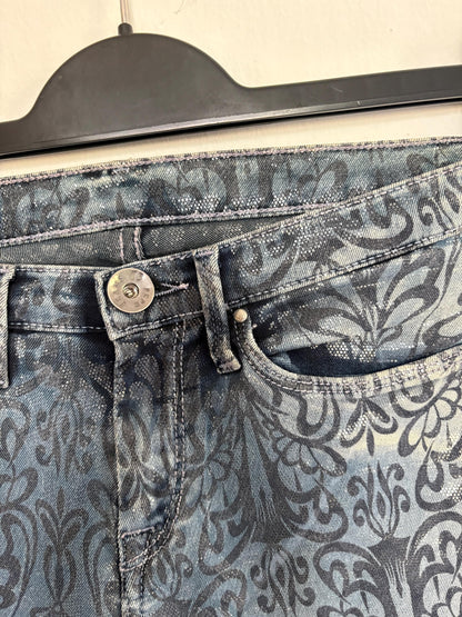 Blue Floral Skinny Jeans - Retro 90s Style — additional view 6