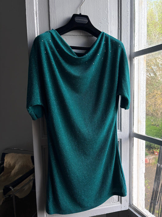 Vintage Teal Glitter Shimmer Shirt