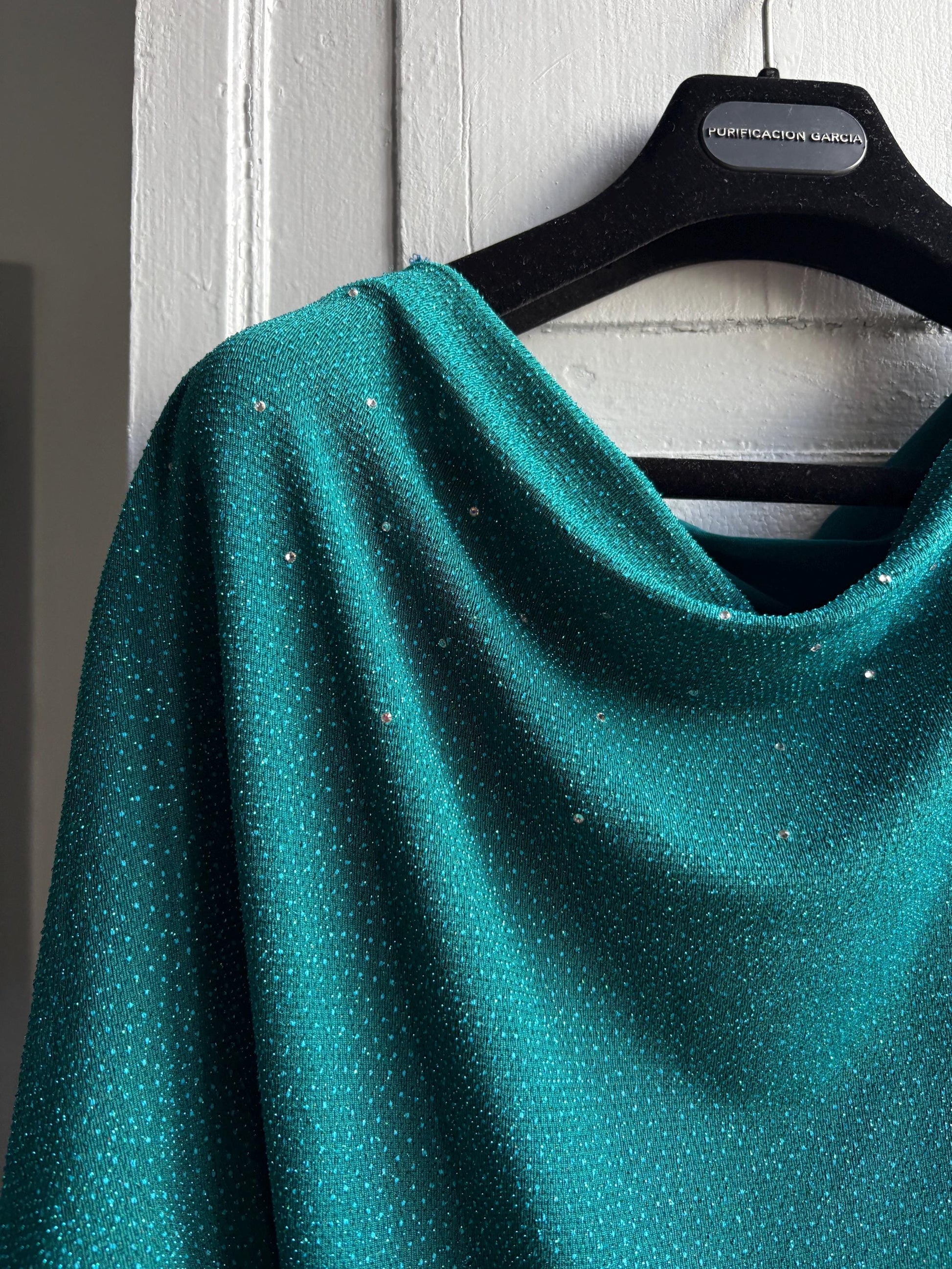 Vintage Teal Glitter Shimmer Shirt — additional view 5