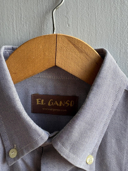 Light Blue Cotton Button-Up Shirt — back view