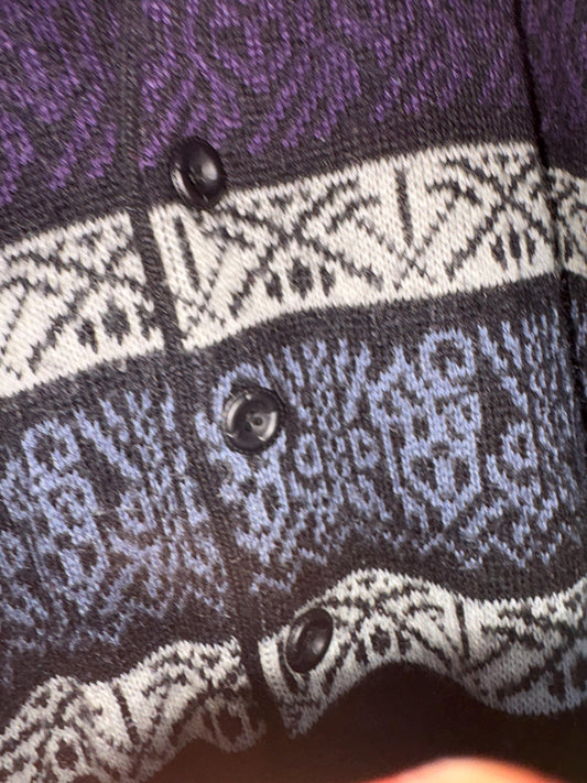 Vintage Wool Blend Fair Isle Cardigan — detail