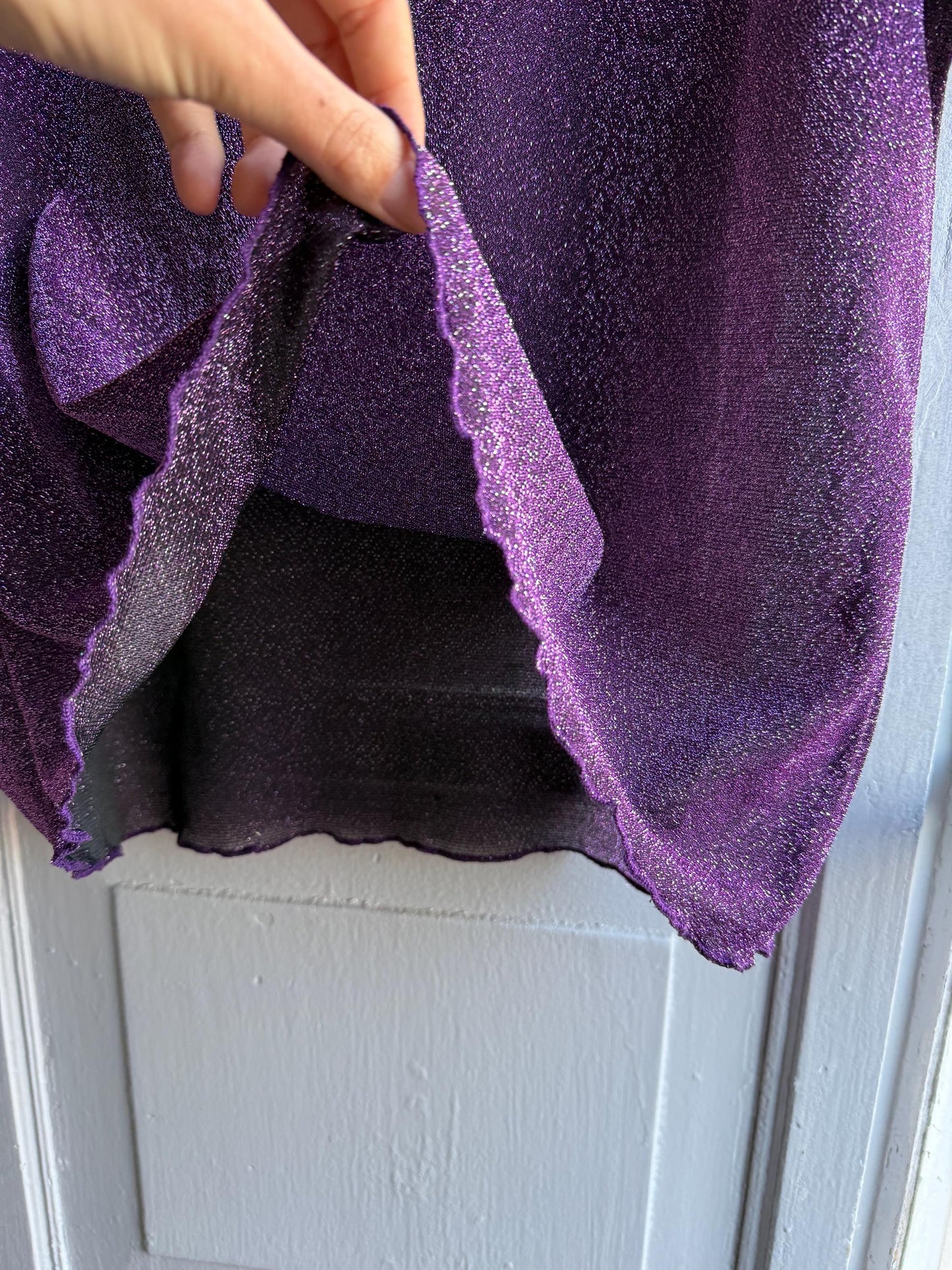 Vintage Purple Glitter Mockneck Top — additional view 10