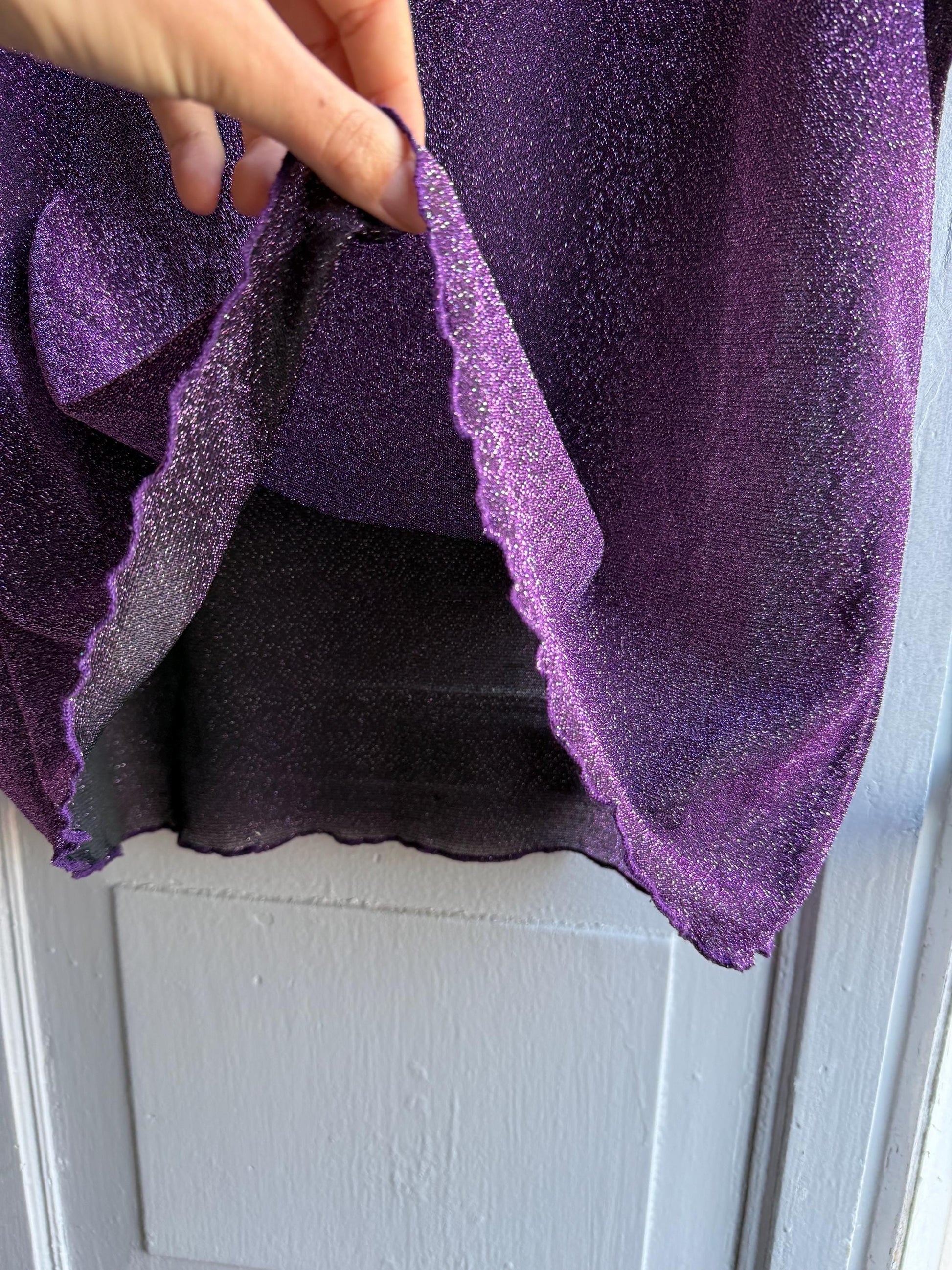 Vintage Purple Glitter Mockneck Top — additional view 10