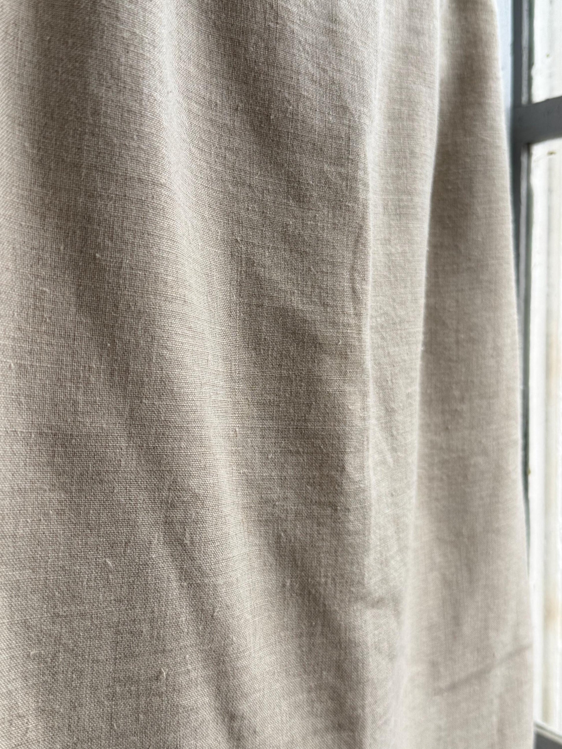 Beige High-Waisted Linen Pencil Skirt — fabric close-up