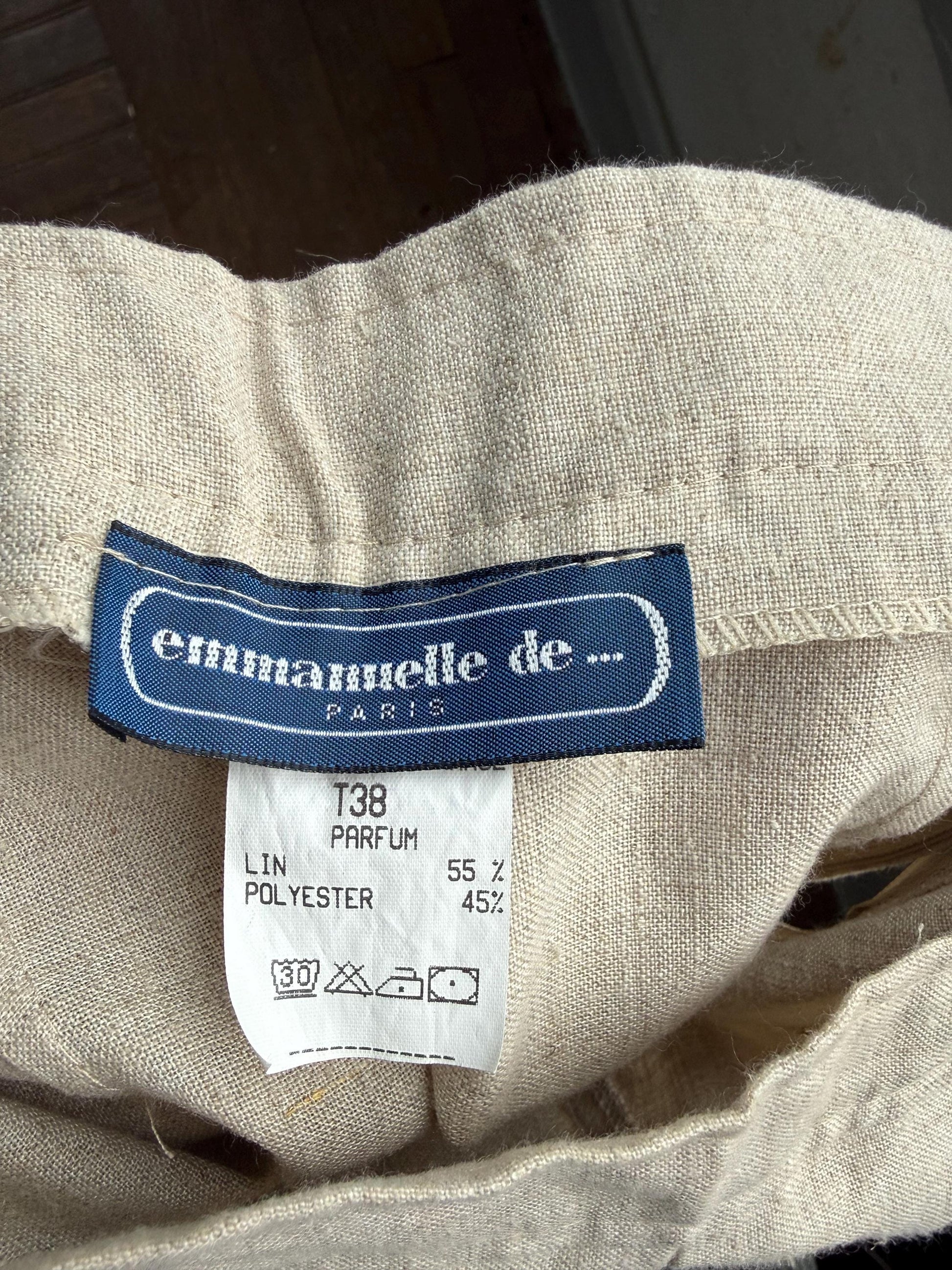 Beige High-Waisted Linen Pencil Skirt — additional view 8