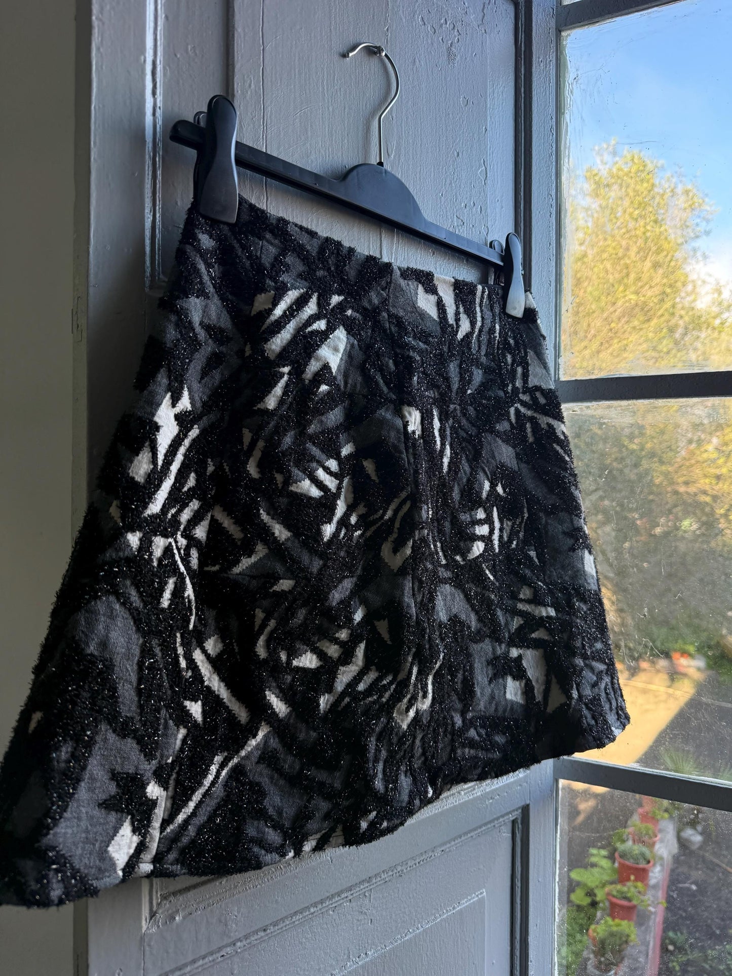 Textured Black and White Mini Skirt — additional view 5