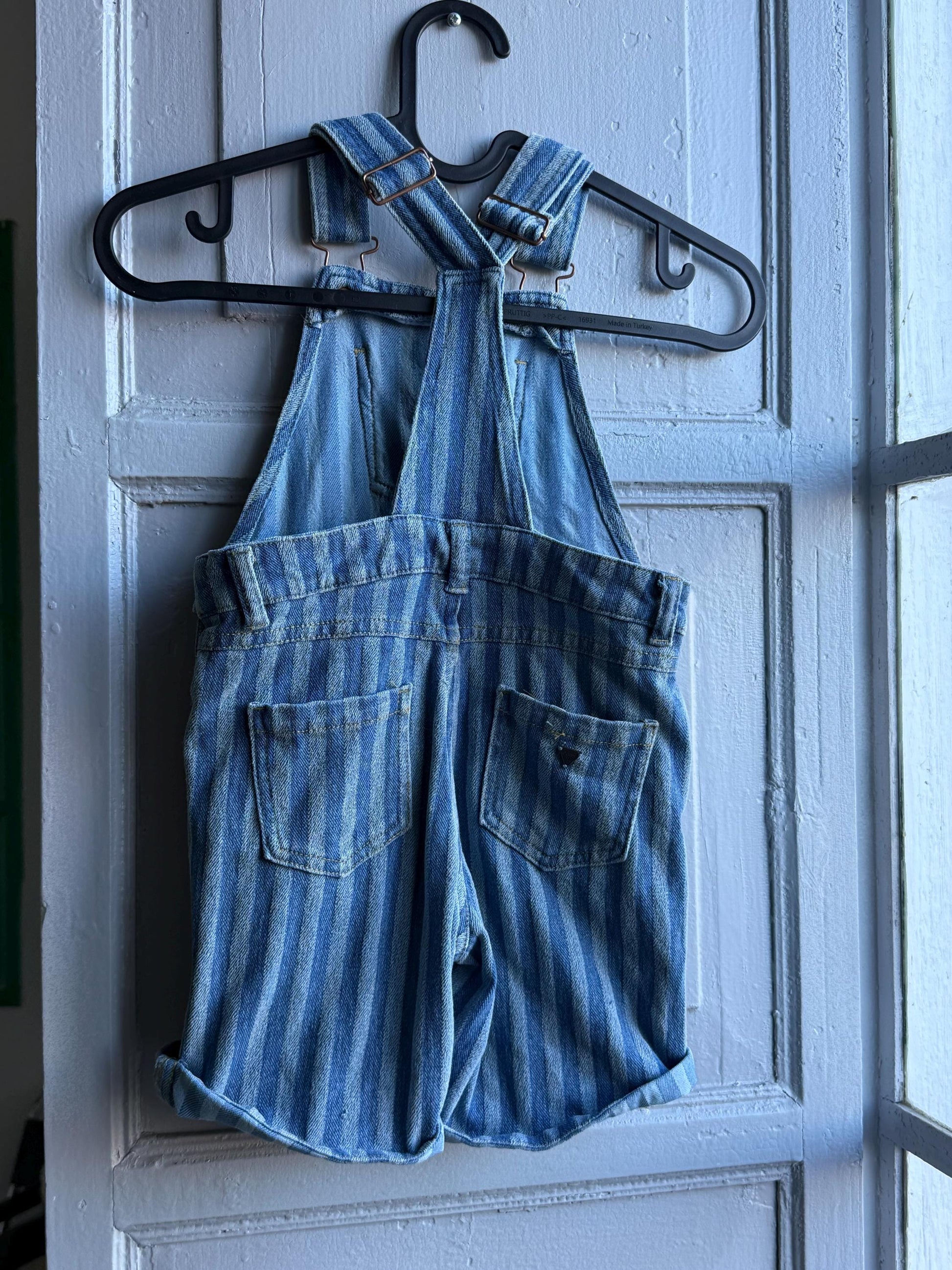 Guess Kids Striped Denim Overalls — additional view 7