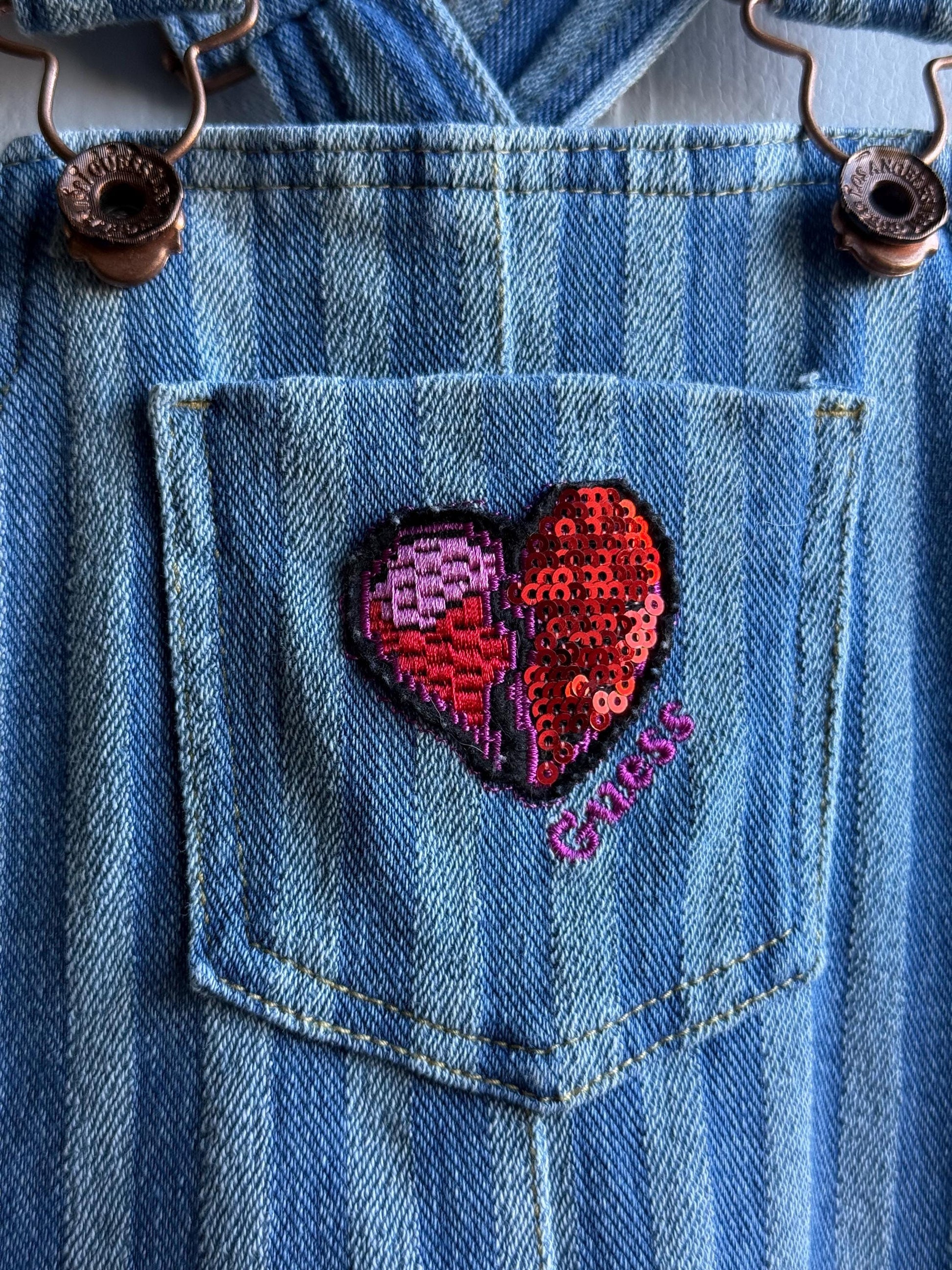 Guess Kids Striped Denim Overalls — additional view 11