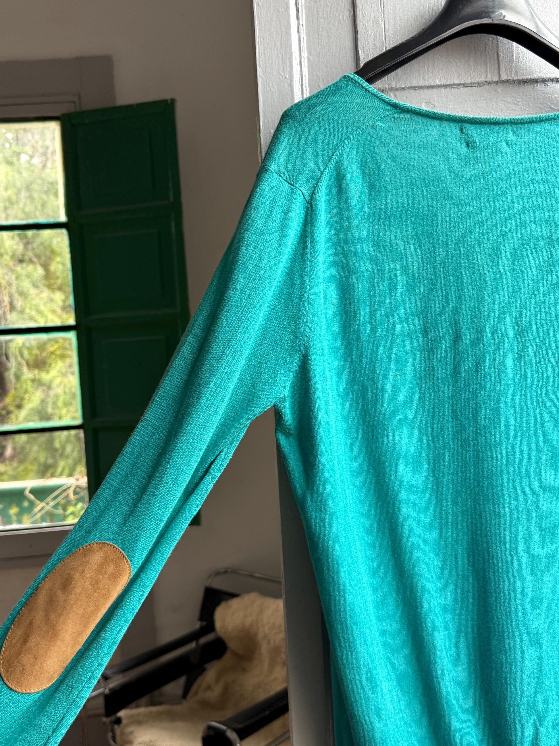 Silk Cotton Light Teal Long Sleeve Shirt — additional view 9