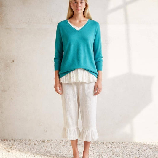 Silk Cotton Light Teal Long Sleeve Shirt