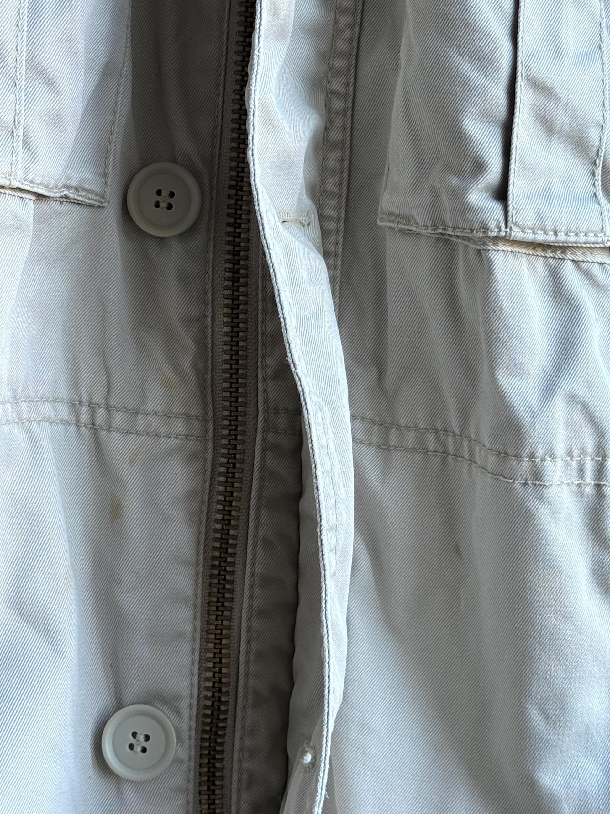 Vintage beige utility jacket, Cotton outdoor menswear, Beige summer coat, L