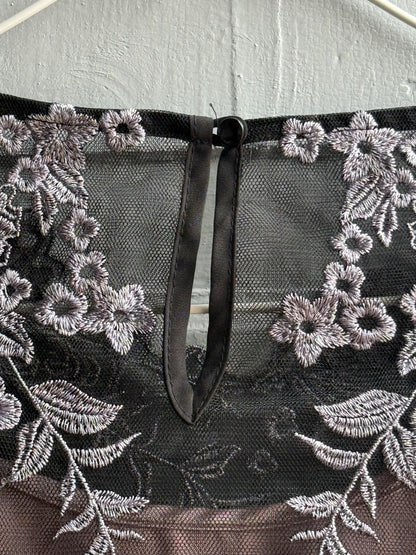 Black Lace Dress With Sheer Overlay — additional view 9