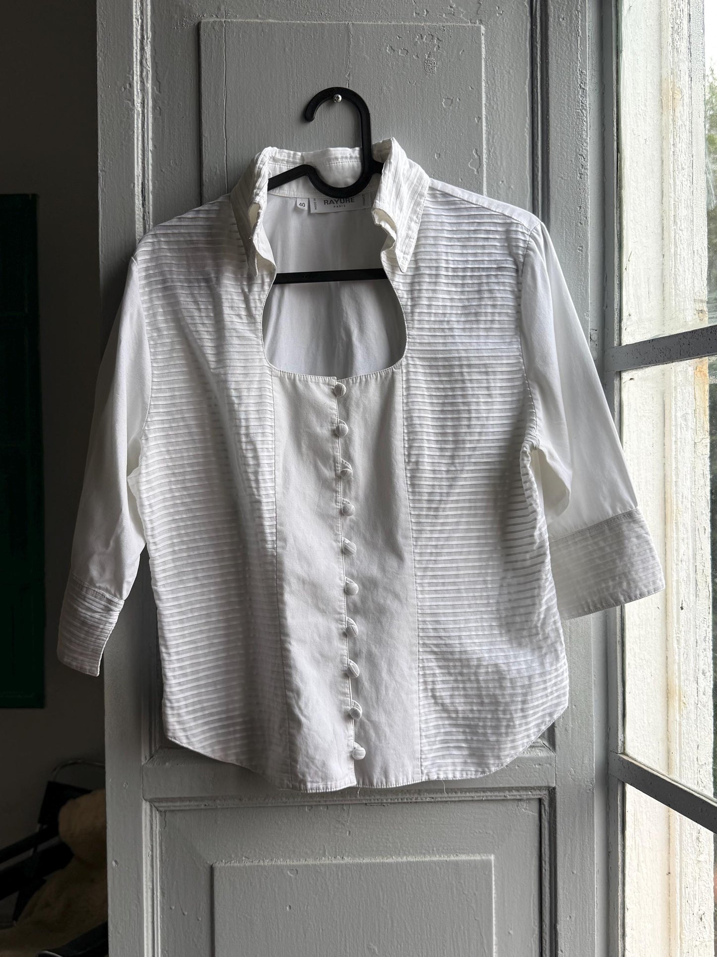 Vintage Rayure Paris Cut Out Blouse — back view