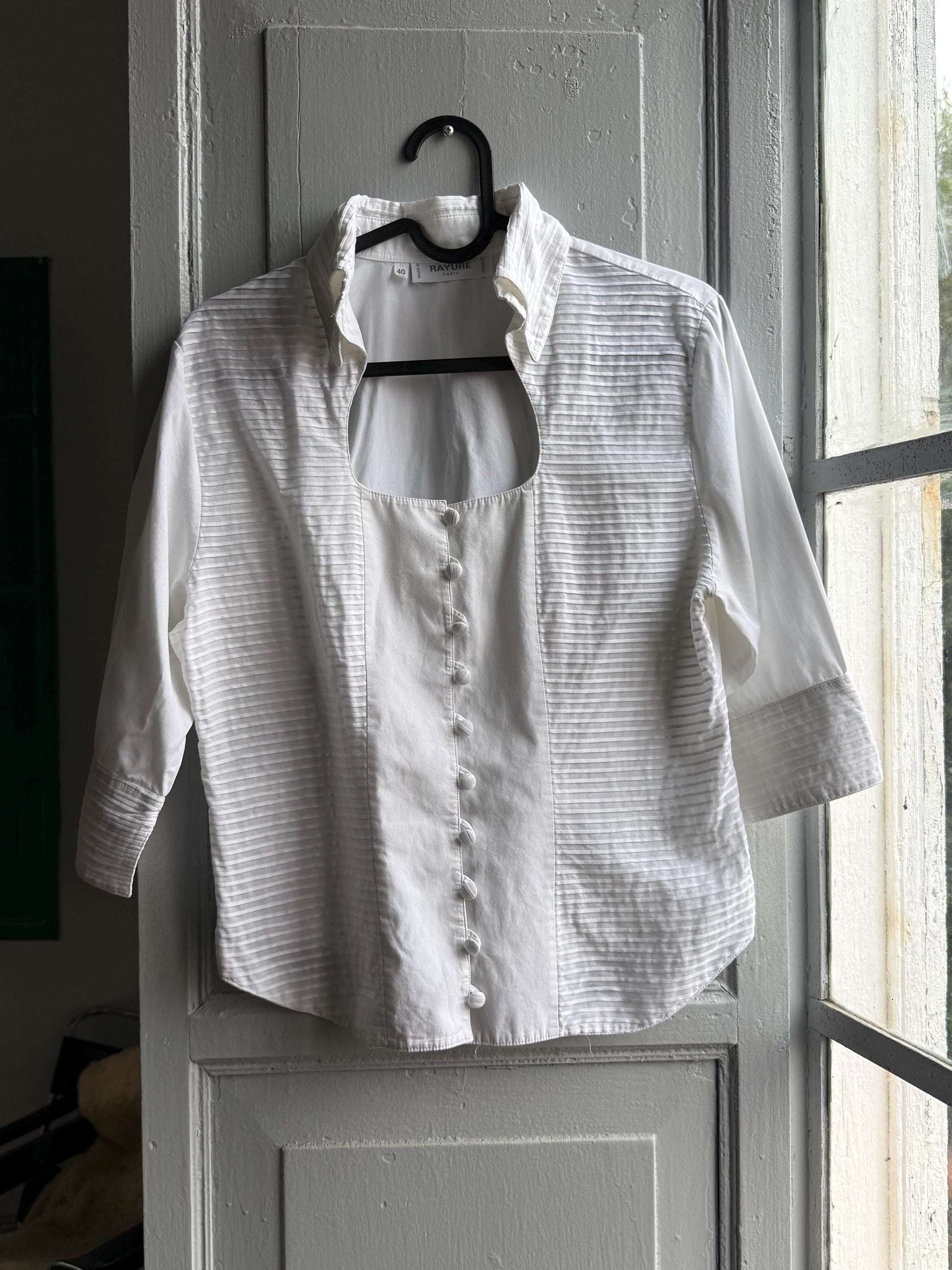 Vintage Rayure Paris Cut Out Blouse — back view