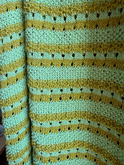 Green Gold Striped Knit Dress for Girls — additional view 8