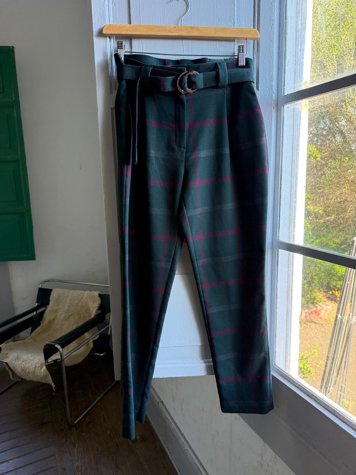 Plaid Belted High Waist Trousers — additional view 6