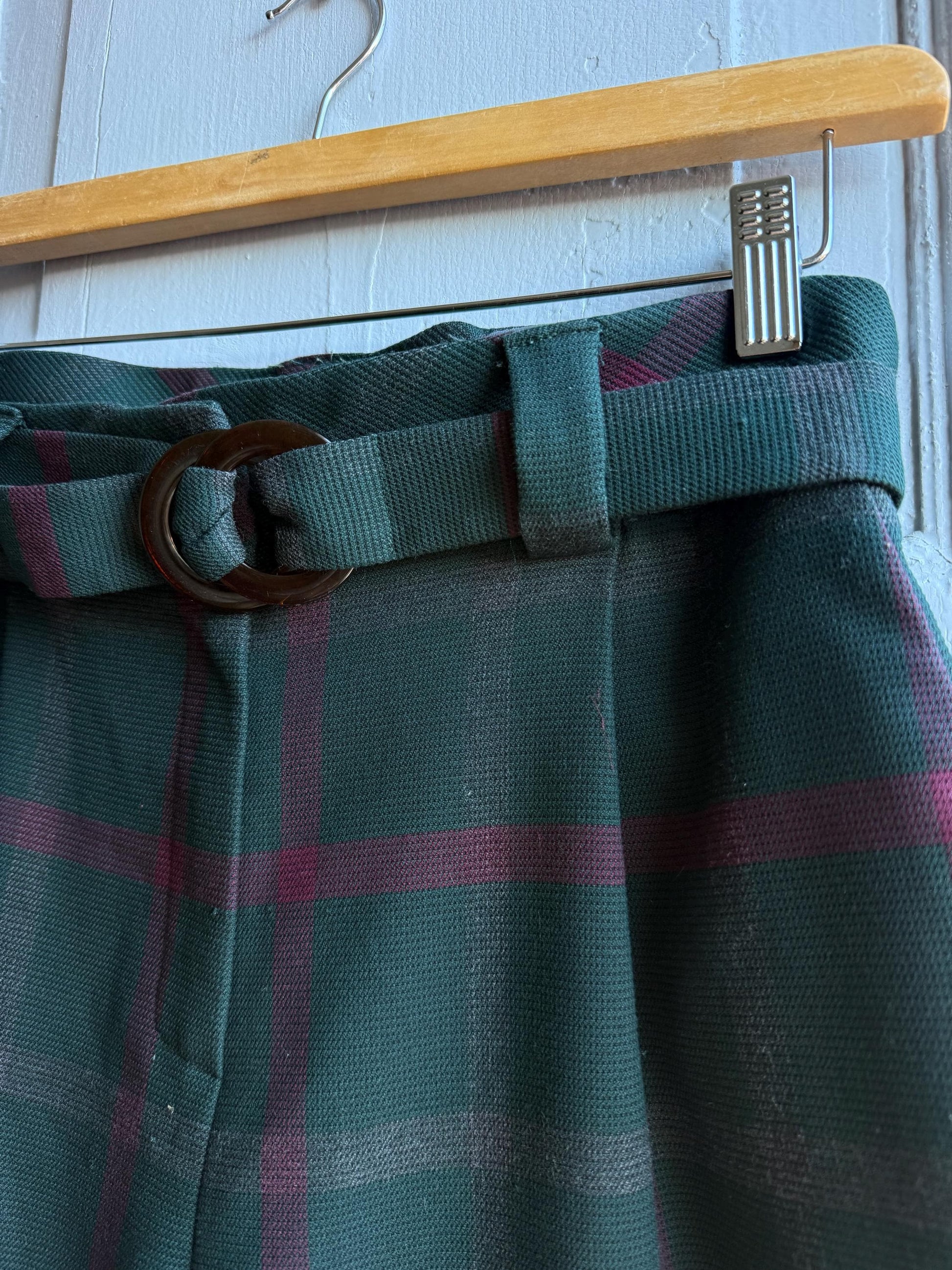 Plaid Belted High Waist Trousers — additional view 8
