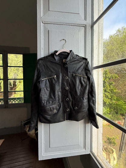 Vintage Black Leather Biker Jacket for Women — additional view 13