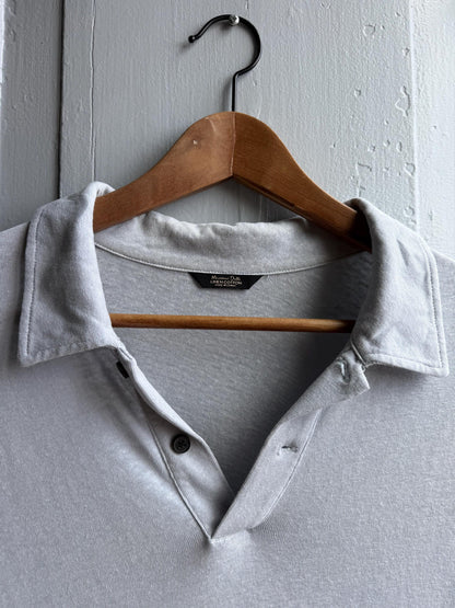 Light Grey Linen-Cotton Polo Shirt — additional view 7