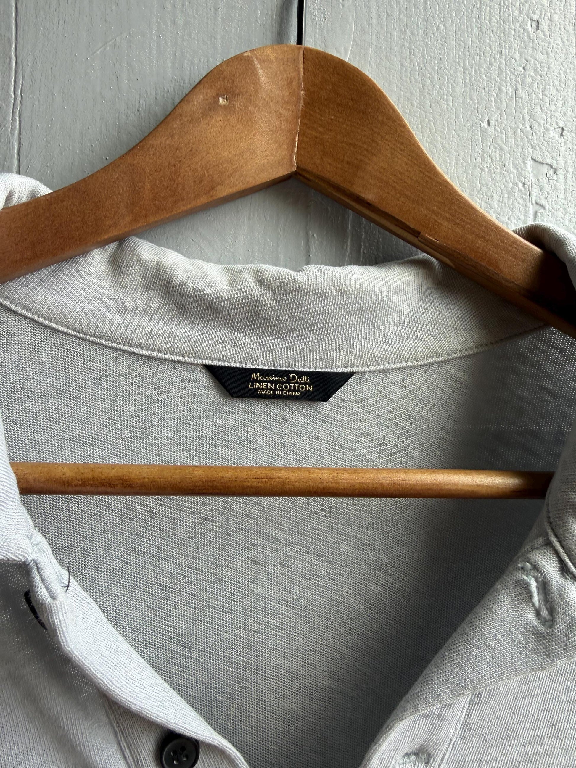 Light Grey Linen-Cotton Polo Shirt — additional view 8