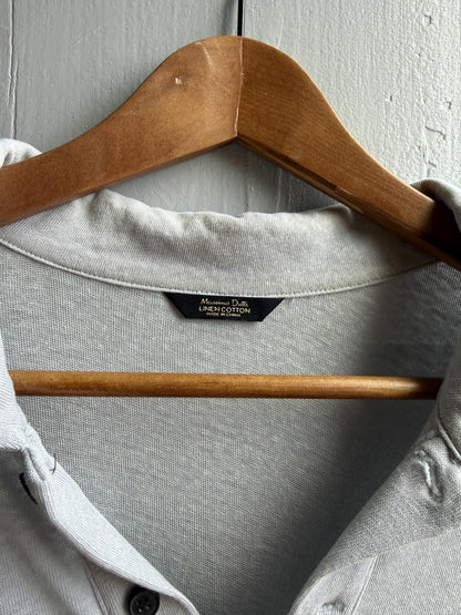 Light Grey Linen-Cotton Polo Shirt — additional view 8