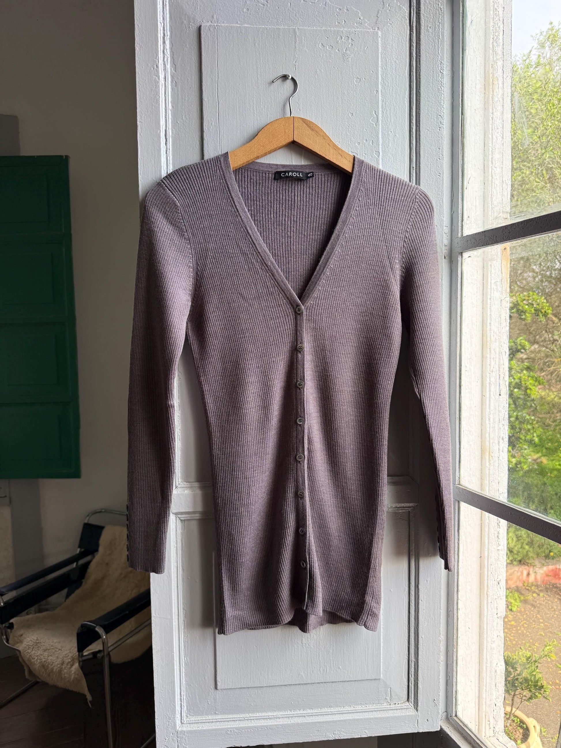 Caroll Brown Wool Blend Women’s Vest — back view