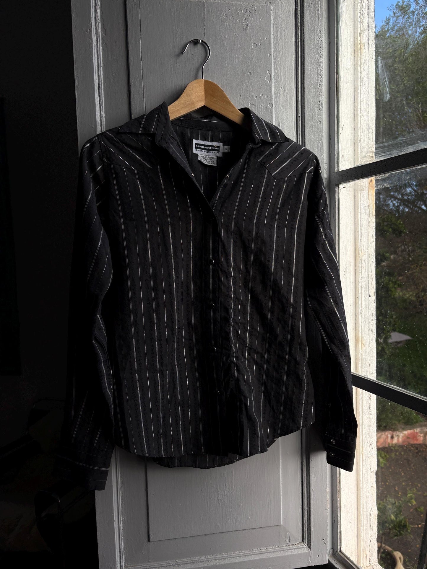 Vintage Western Black Blouse With Glitter Stripe — additional view 6