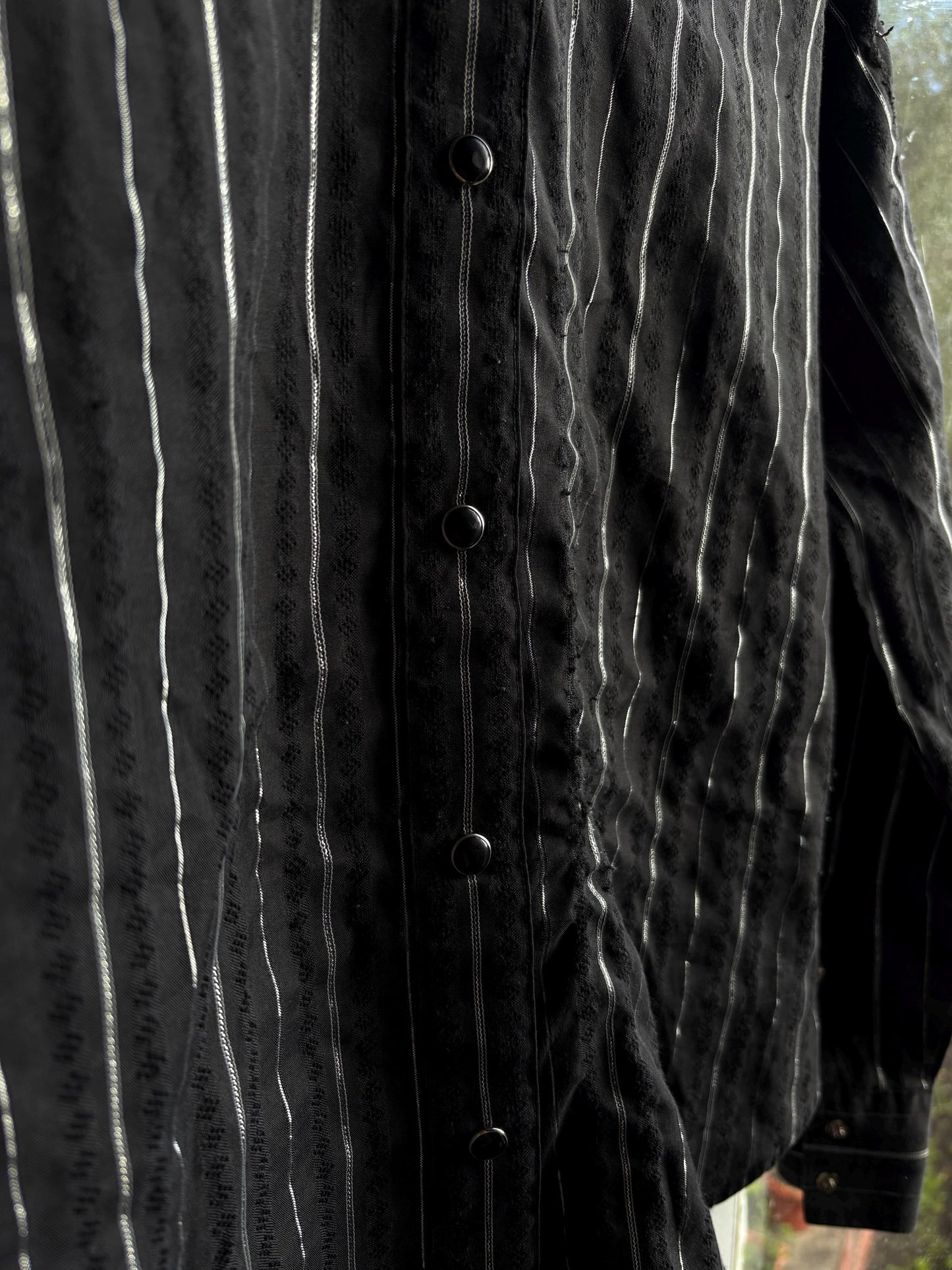 Vintage Western Black Blouse With Glitter Stripe — additional view 9